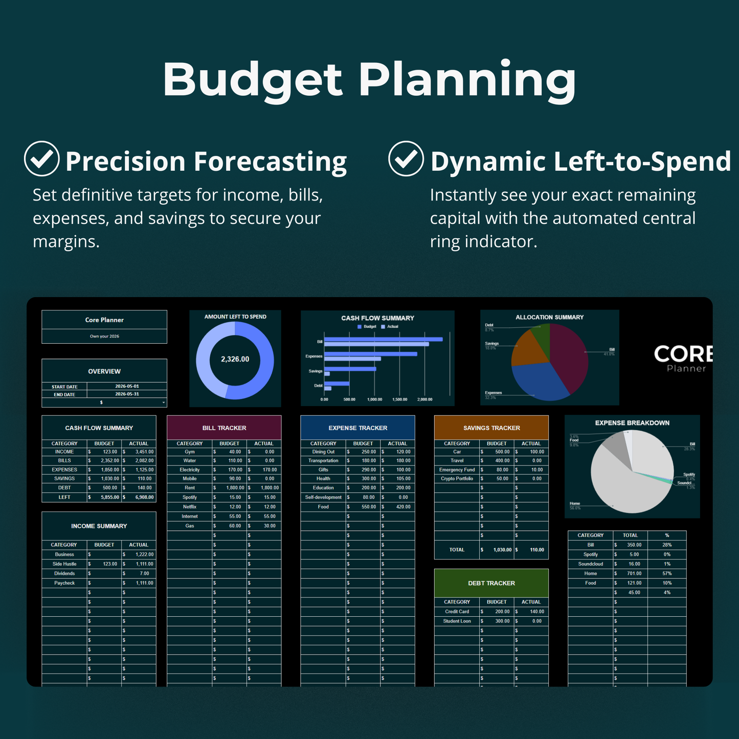 Finance Tracker for Excel & Sheets